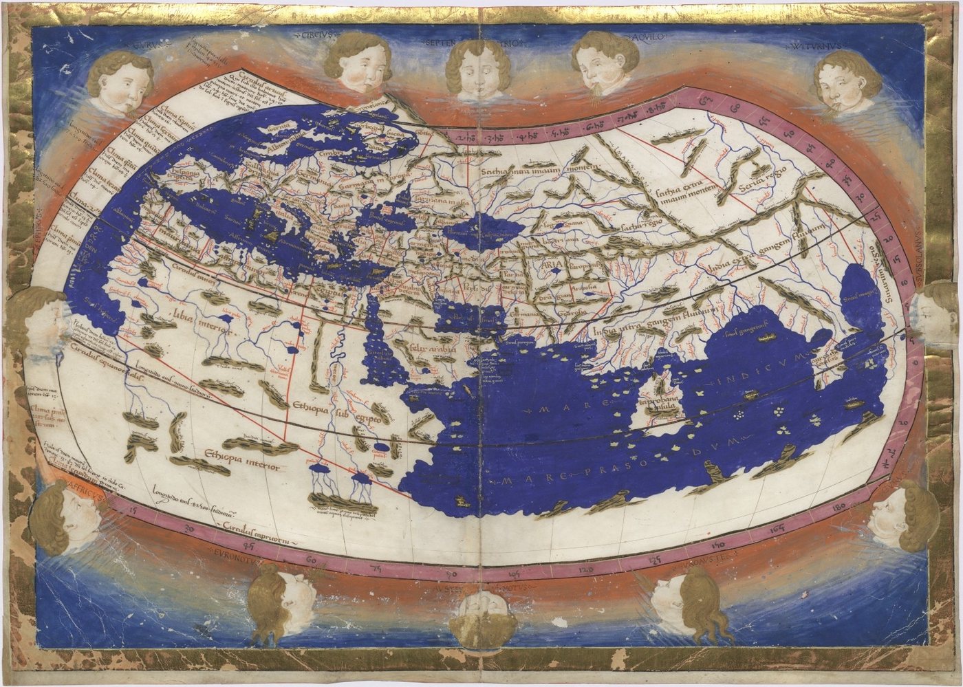 Ptolemæus' verdenskort i en udgave fra 1467